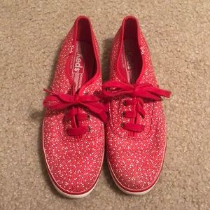 Red and white Keds